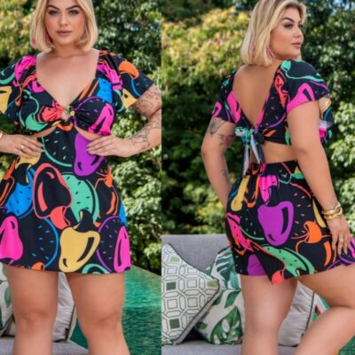 Ceci Waist Shorts Set, Relaxed Fit Casual Summer Style